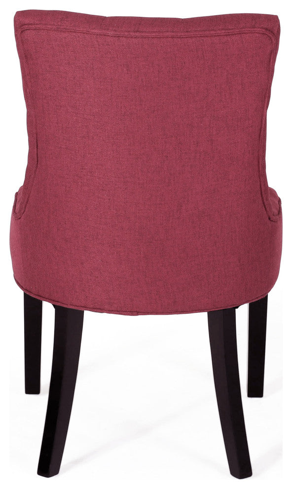 Summer Contemporary Tufted Dining Chairs, Set of 2, Red, Fabric
