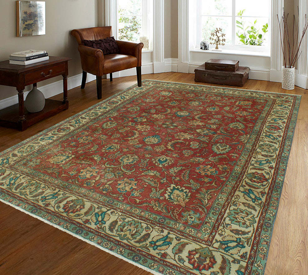 Fine Vintage Distressed Huntley Red Rug