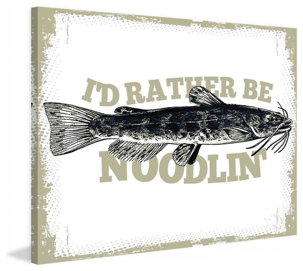 "Catfish Noodlin" Painting Print on Canvas by Saturday Evening Post