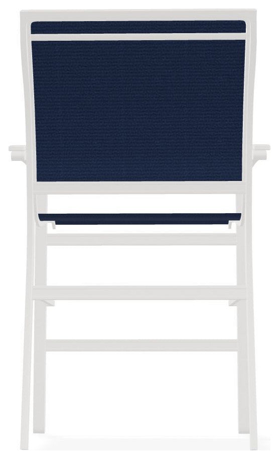 Bazza Sling Balcony Height Stackable Outdoor Stool, Navy/Snow