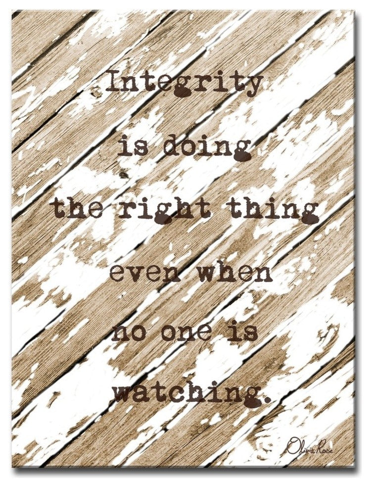 Ready2HangArt 'Integrity' Inspirational Canvas Art by Olivia Rose, 30"x20"
