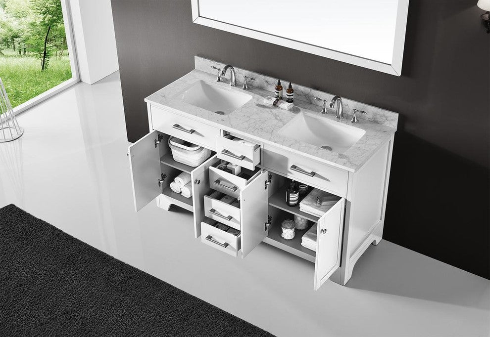 60" Double Sink Bathroom Vanity Base
