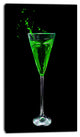 Absinthe on Black Background, Modern Canvas Wall Art, 16"x32"