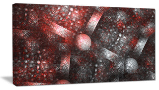 Crystal Cell Red Steel Texture, Abstract Canvas Art Print, 32x16