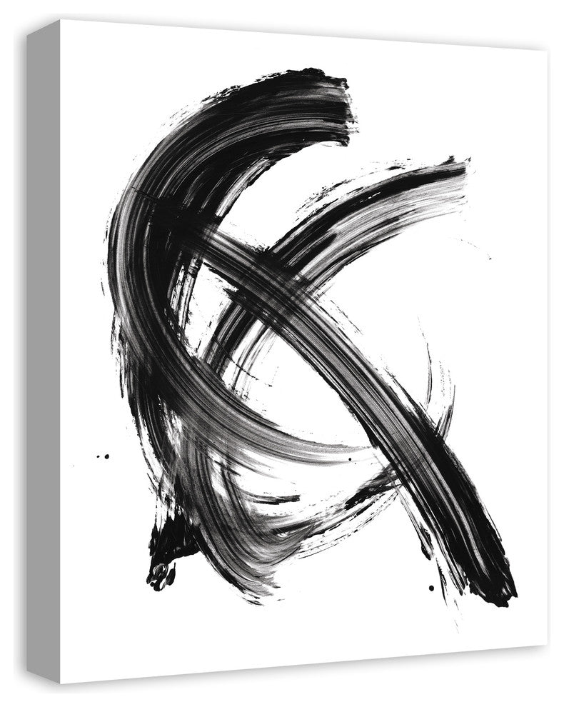 Black Brush Strokes Print on Canvas