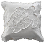 Coastal Turtle Throw Pillow, Ivory on Ivory