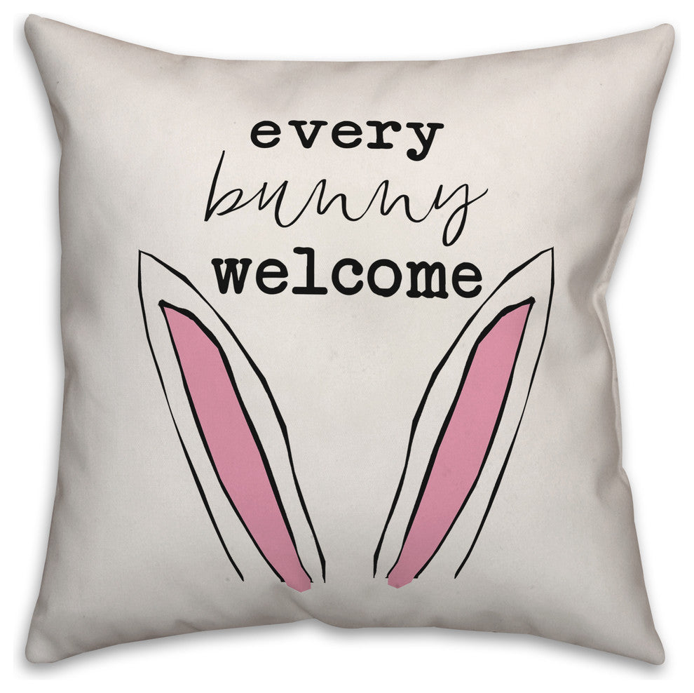Every Bunny Welcome 16x16 Throw Pillow Cover