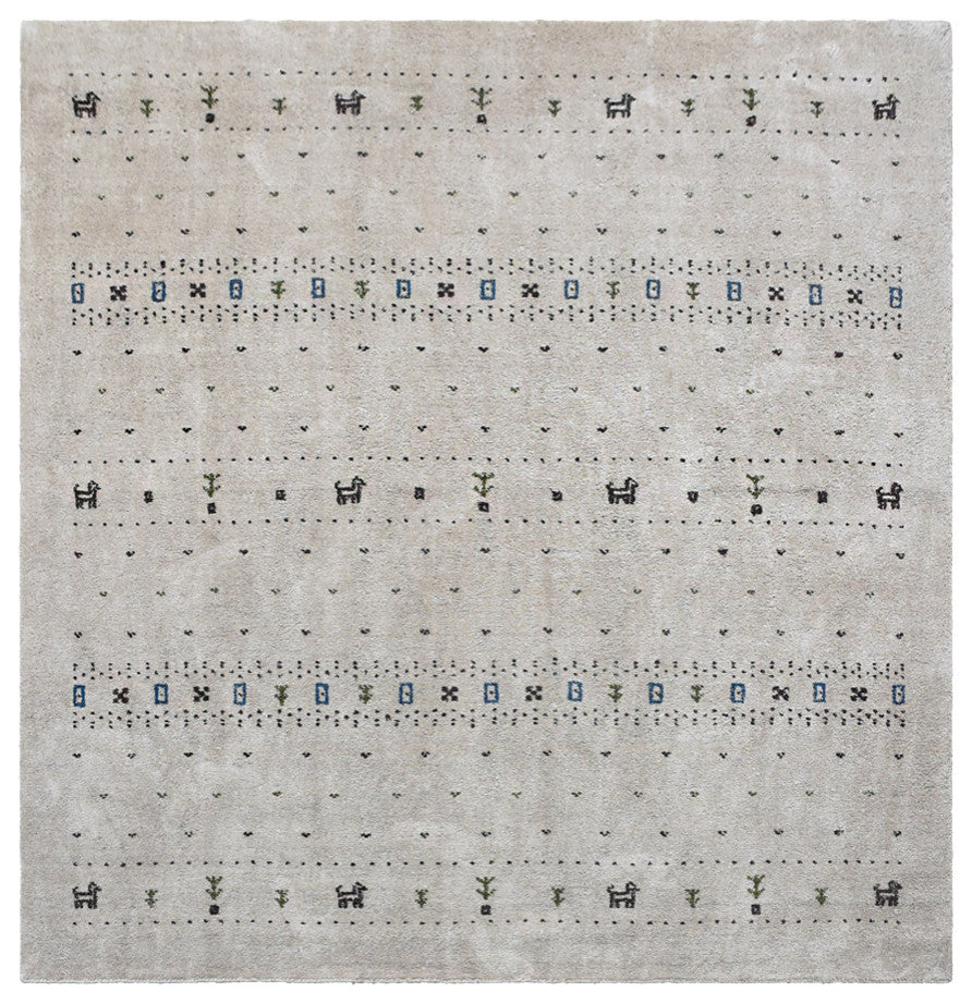 HAND KNOTTED LOOM SILK ECO-FRIENDLY AREA RUG-8'x11',Rectangle,Beige,Contemporary