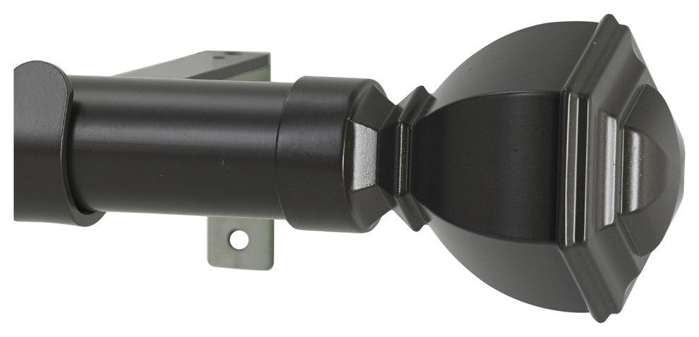 Venice Non-Telescoping Curtain Rod, Oil Rubbed Bronze, 96''