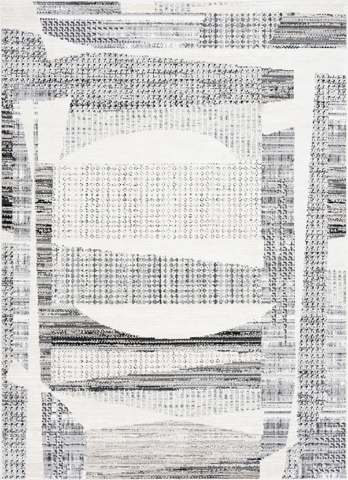 Henry Contemporary High-Low Modern Geometric Gray Indoor Area Rug, 5' x 7'