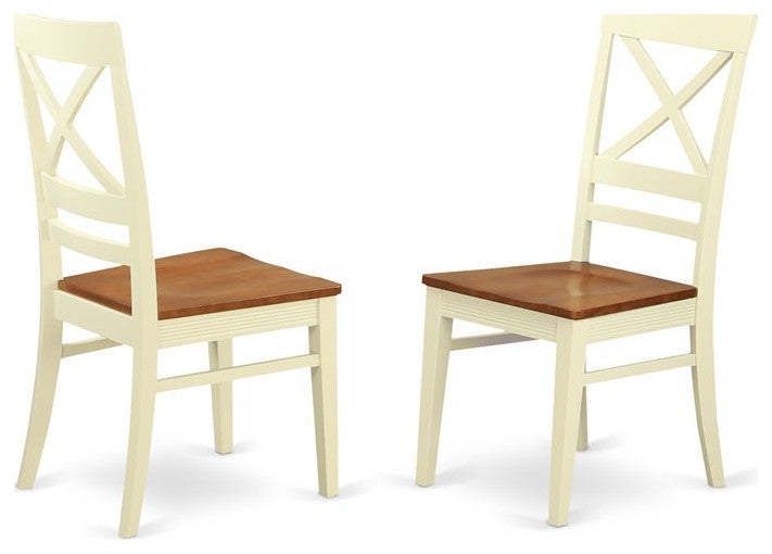 Wequ7-Bmk-W, 7-Piece Set With Table and 6 Chairs, Buttermilk and Cherry