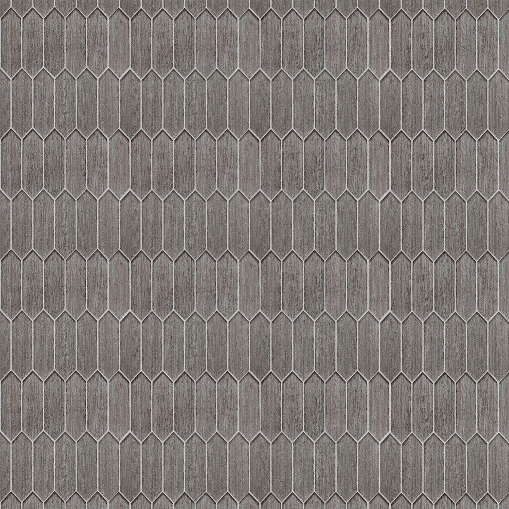 Windey 10.9"x11.3" Hexagon Laminated Glass Mosaic Wall Tile, Brown, Box of 11