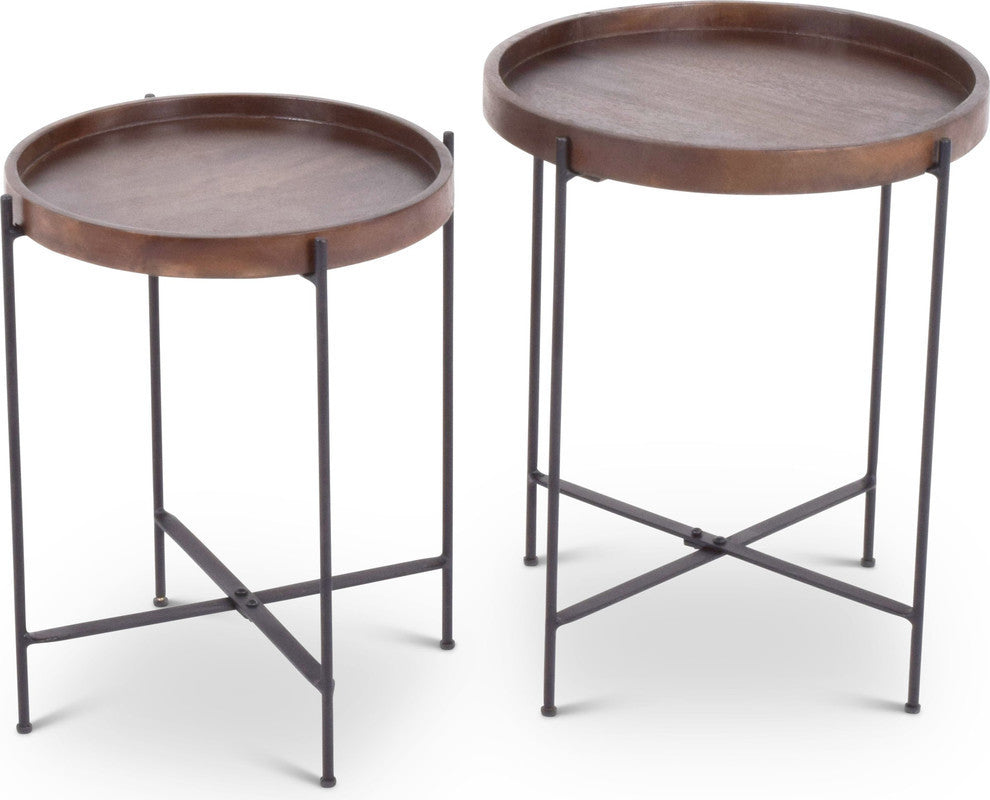 Capri 2-Piece Round Accent Tables Set