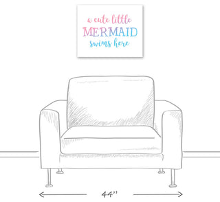 Cute Little Mermaid 20x16 Canvas Wall Art