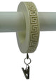 1 3/4" Greek Key Designer Curtain Rings, Ivory, Set of 7