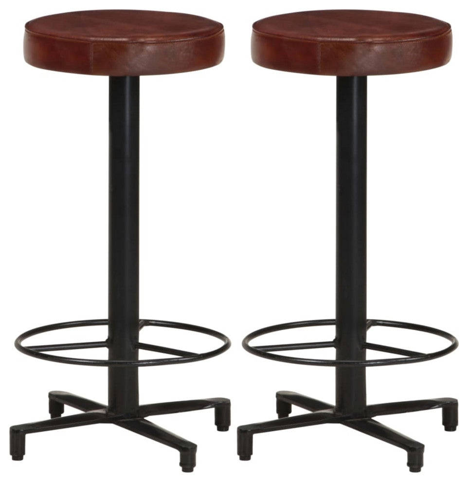 Vidaxl Bar Stools 2-Piece 26" Real Leather