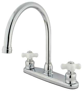 Kingston Brass 8" Centerset Kitchen Faucet, Polished Chrome