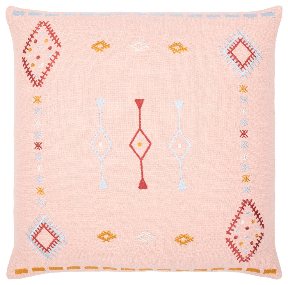 Surya Zina Dusty Pink Pillow Shell With Polyester Insert 20"H X 20"W