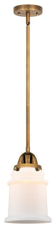Canton Mini Pendant, Brushed Brass, Matte White, Matte White