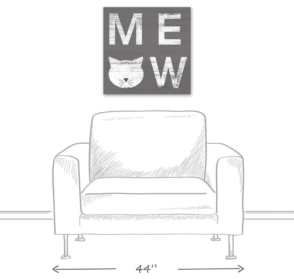 Designs Direct Meow 20x20 Canvas Wall Art