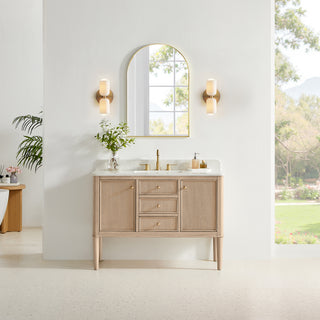 Blaise Bathroom Vanity, Light  Oak, 48" Single, No Mirror