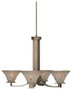 Apollo 4 Light Chandelier In Graphite, 7" Frosted Crystal Glass