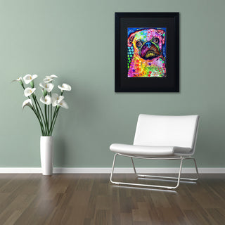 Dean Russo 'Pug 92309' Framed Art, Black Frame, 11"x14", Black Matte