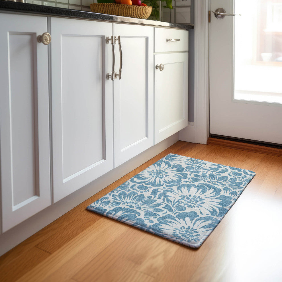 Premium Machine Washable Mayfield AMF551 Denim 1'8" x 2'6" Rug