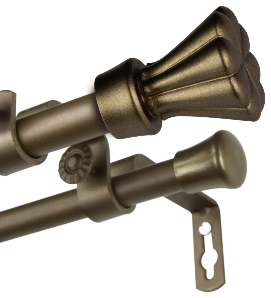 Pasha 5/8" Double Curtain Rod Antique Gold
