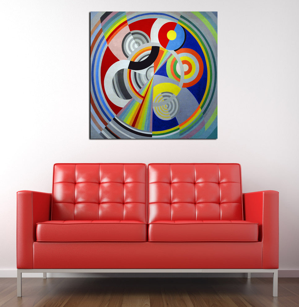 Epic Graffiti "Rythme nï¿½1" by Robert Delaunay Giclee Canvas Wall Art, 26"x26"