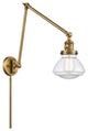 Olean Swing Arm With Switch, Brushed Brass, Clear, Clear
