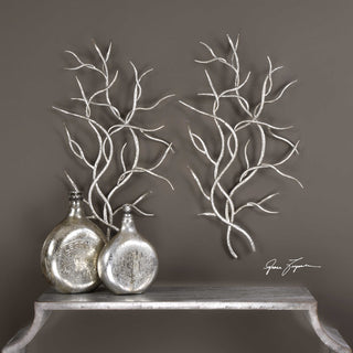 Silver Branches Wall Art, Set of 2 Designed by Grace Feyock