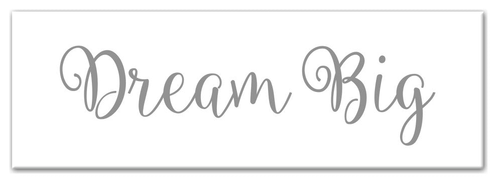 Dream Big 12"x36" Canvas Wall Art, Gray