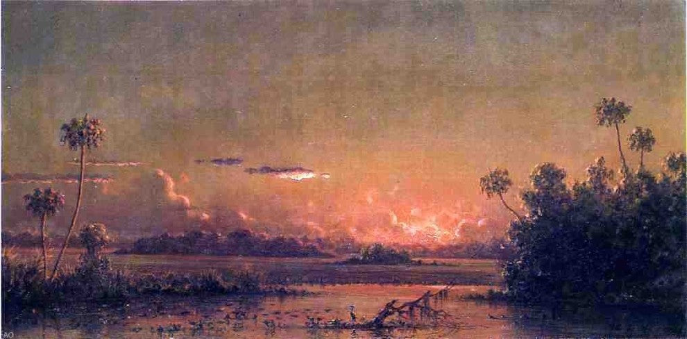 Martin Johnson Heade Florida Sunset With Waterfowl Wall Decal
