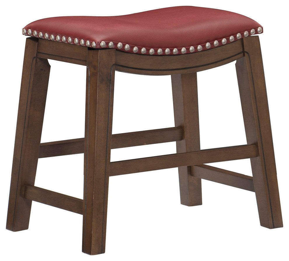 Yannis 18" Height Saddle Stool, Red