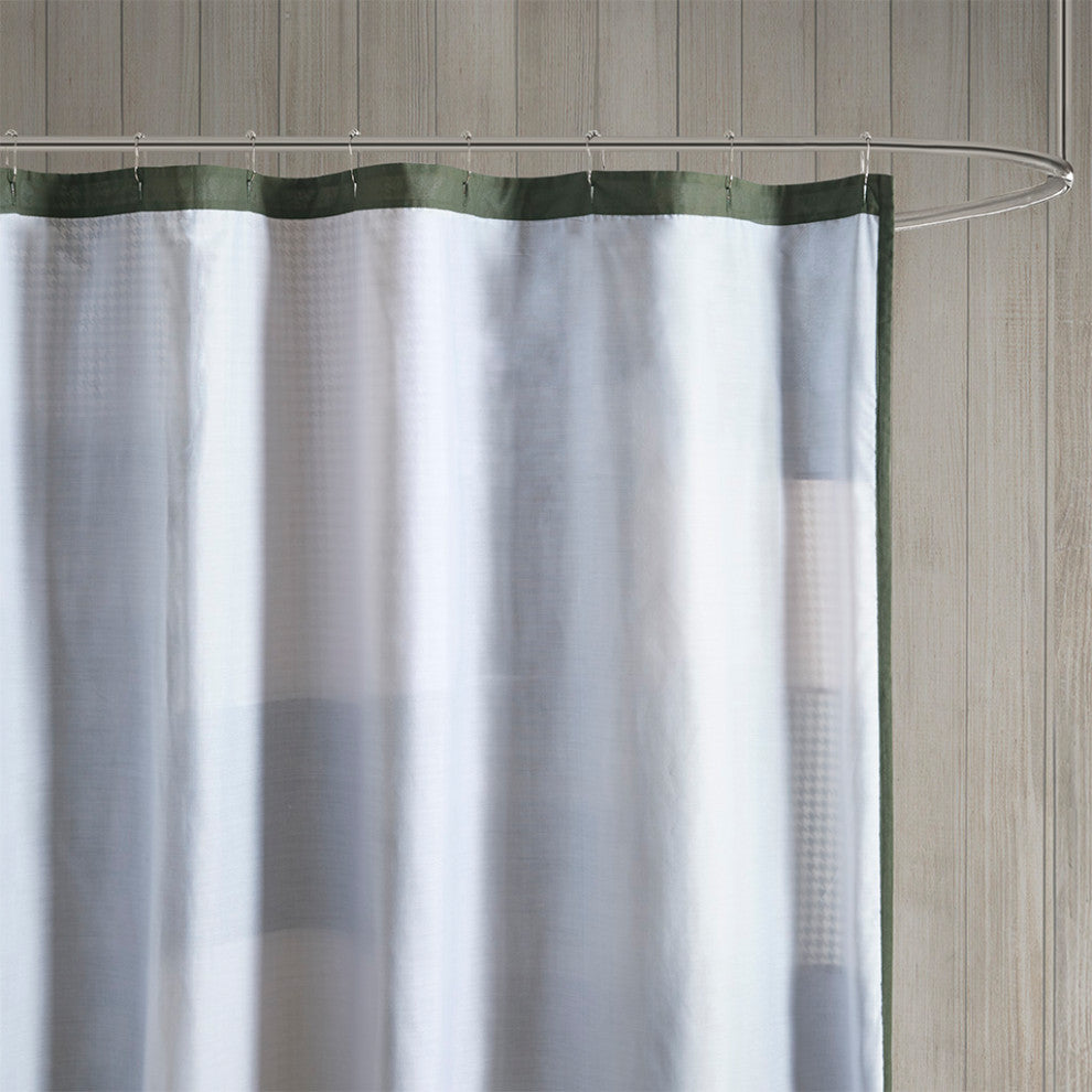 Woolrich Mill Creek Cabin Plaid Cotton Shower Curtain, Green