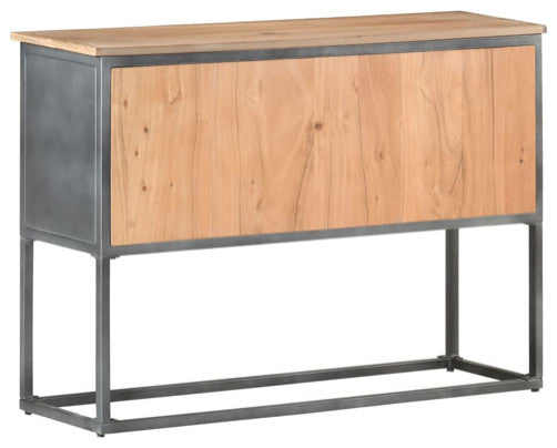 vidaXL Sideboard Storage Buffet Cabinet with Shelves Gray Solid Wood Acacia