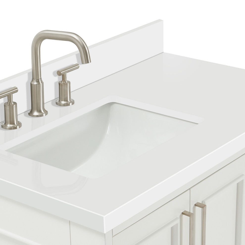 Ariel Stafford 37" Single Left Offset Rectangle Sink Bathroom Vanity