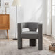 28" Wide Boucle Upholstered Square Armchair, Light Gray