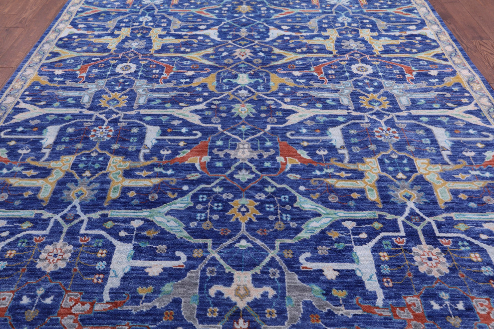 Turkish Oushak Handmade Wool Rug 8' 10" X 11' 10" - Q13337