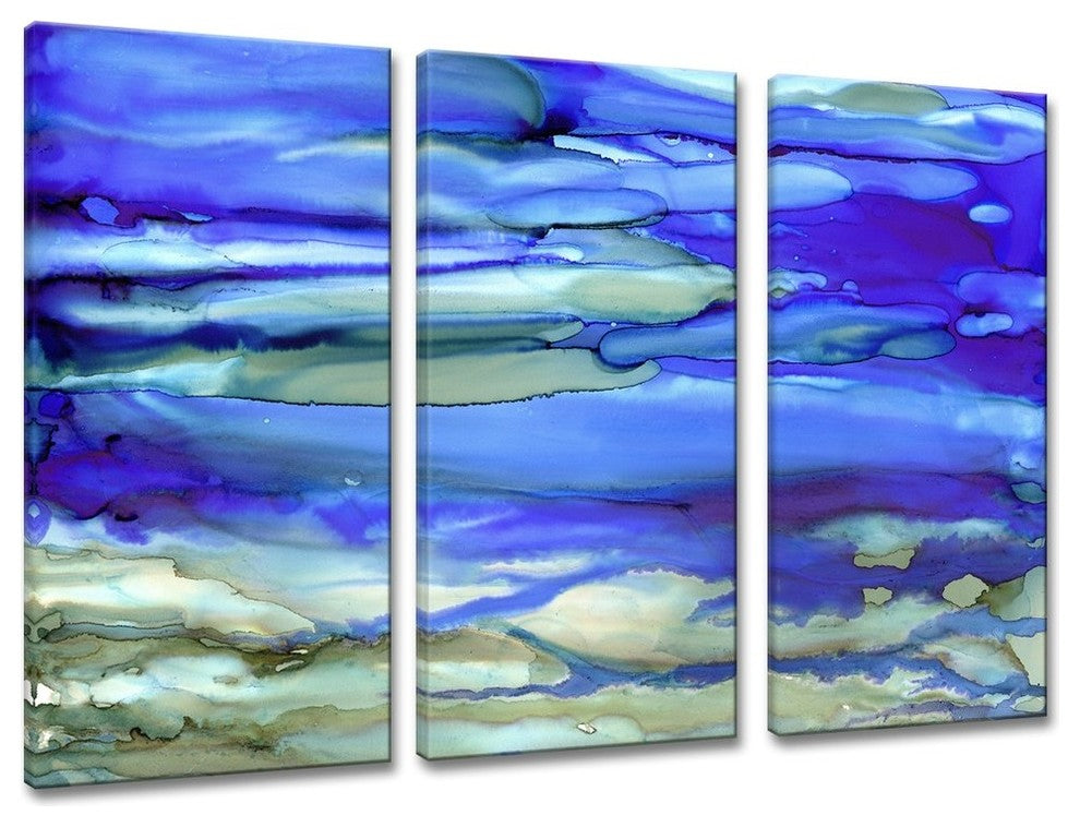 Ready2HangArt 'Ocean Blue' Canvas Wall Decor Set, 40"x60" 3-Panels