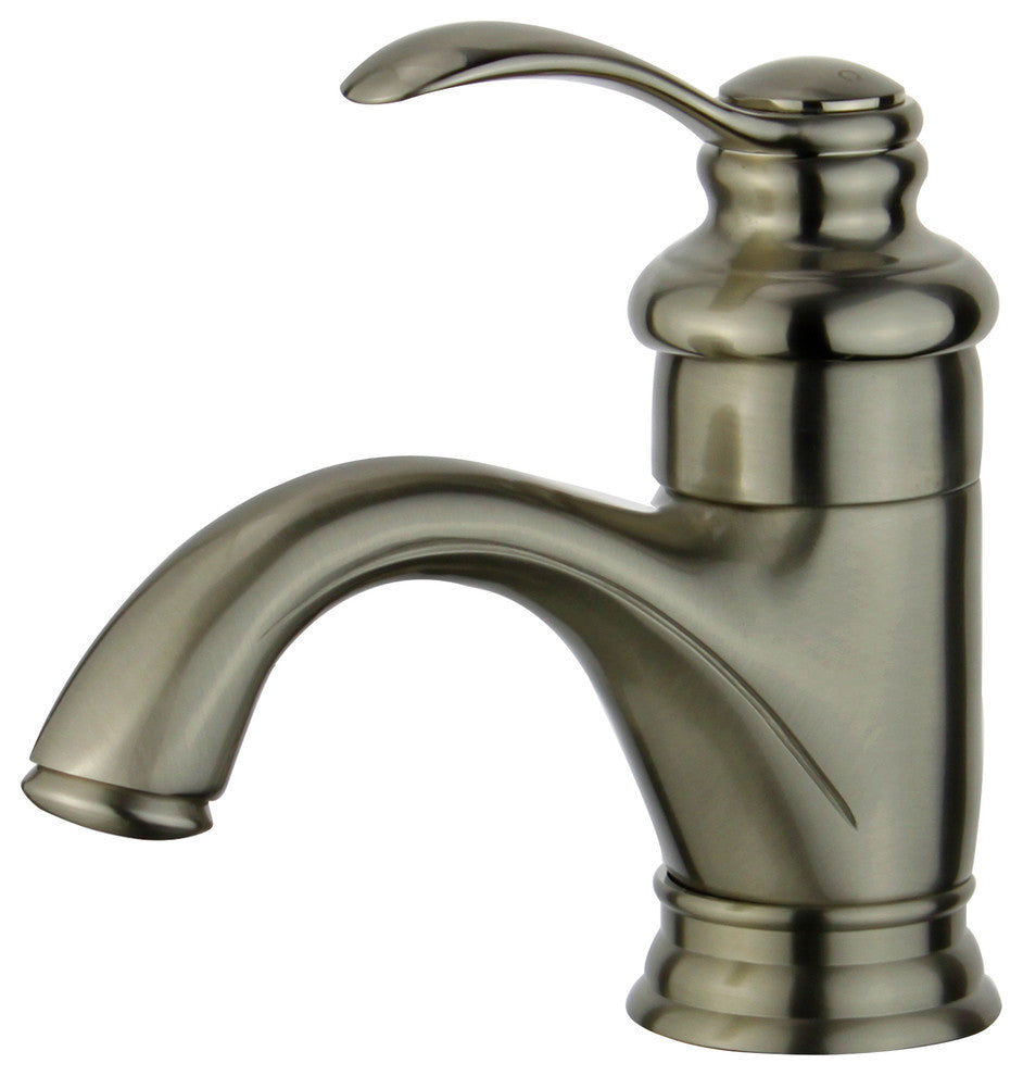 Barcelona Single Handle Bathroom Vanity Faucet, Oil Rubbed Bronze, Brushed Nickel
