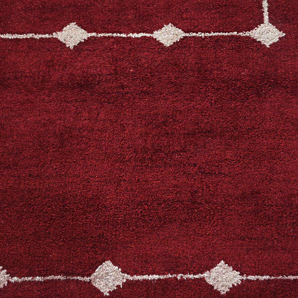 HAND KNOTTED LOOM SILK ECO-FRIENDLY AREA RUGS -5'x8',Rectangle,Red,Contemporary
