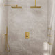 Thermostatic Shower System 12" Dual Shower Heads with Body Jet, Brushed Gold
