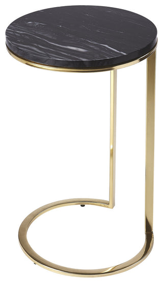 Butler Specialty Martel Marble And Metal Side Table In Brown