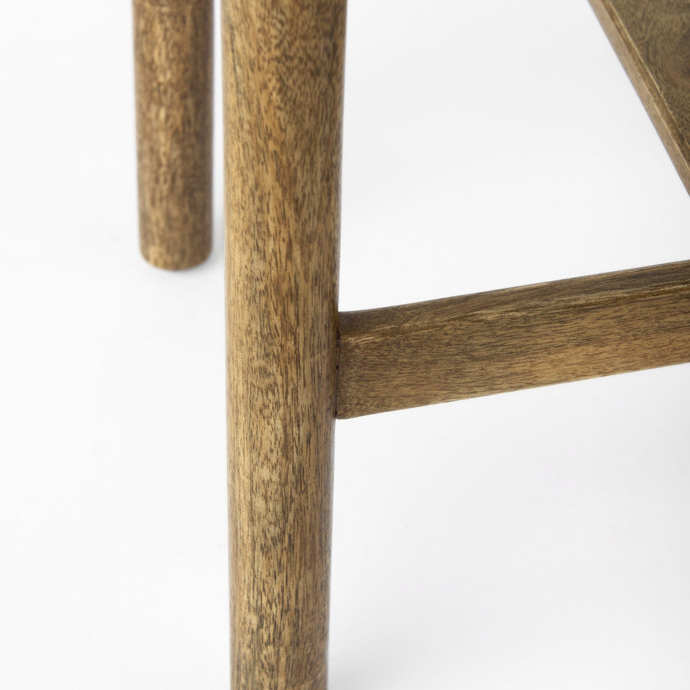 26" Cognac Brown Faux Leather Counter Stool