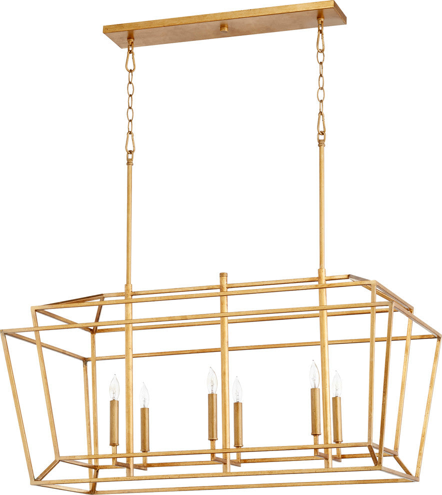 Quorum International 8507-6 Monument 6 Light 20"W Chandelier - Gold Leaf