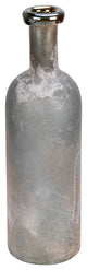 16" Slate Gray Glass Bottle Vase
