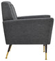 Inspired Home Holt Accent Chair Velvet/Linen 30Lx32Wx36H, Dark Gray