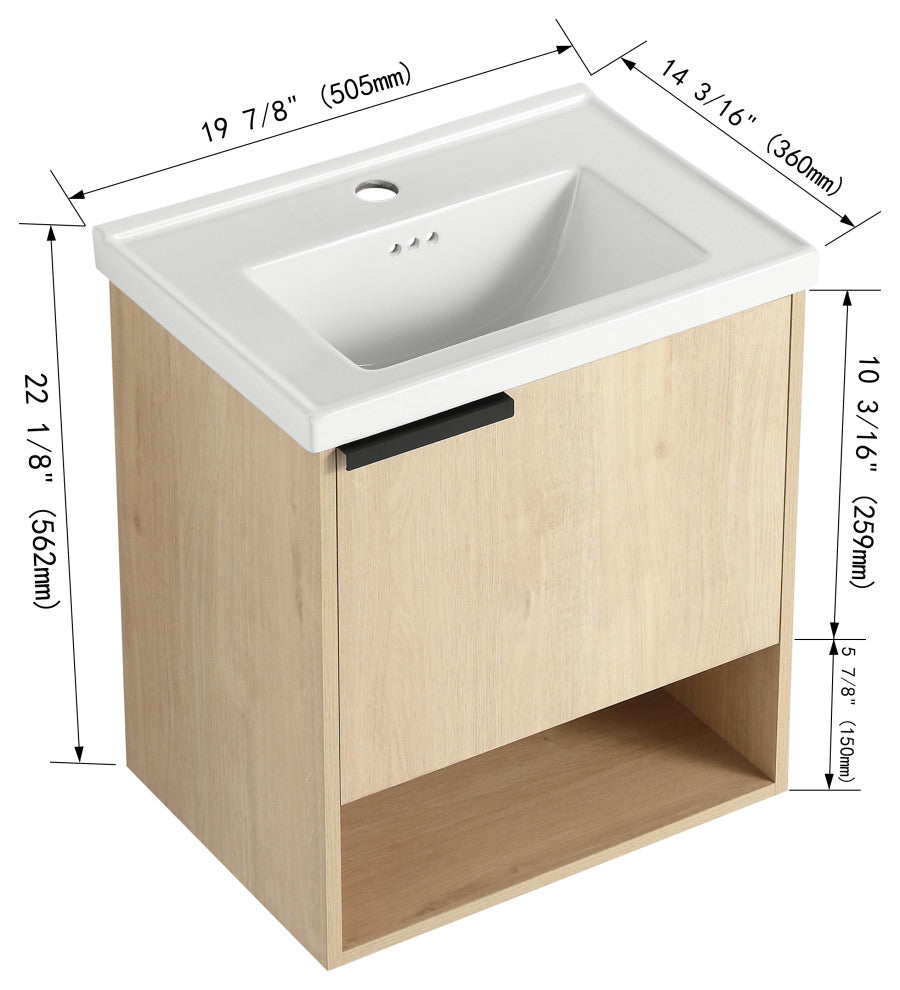 BNK Compact Wall-Mounted Bathroom Cabinet, Ideal for Small Spaces, 20 Inch